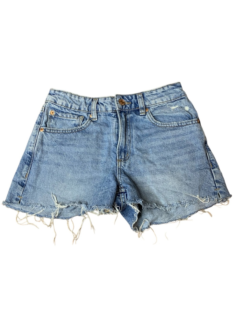 Garage Vintage Cut-Off Denim Shorts Size 0 / 24 Distressed Raw Hem Blue